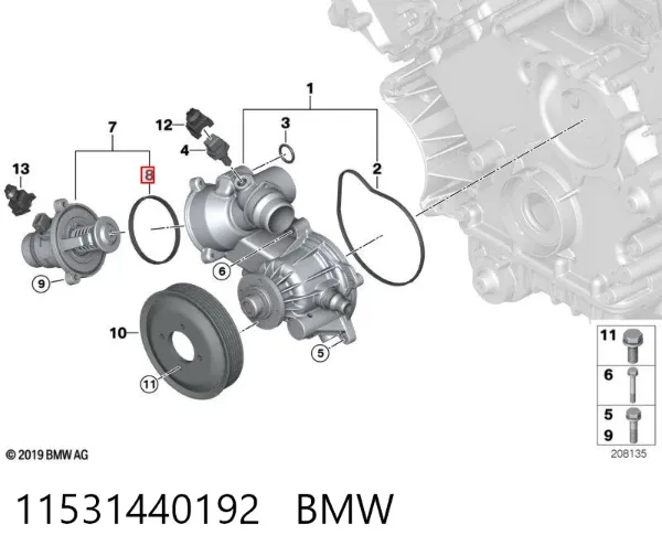 Uszczelka termostatu BMW X5 F15, F85