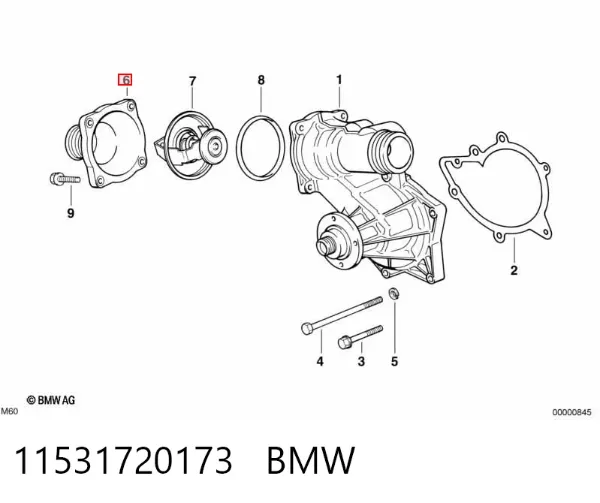 Obudowa termostatu 11531720173 BMW