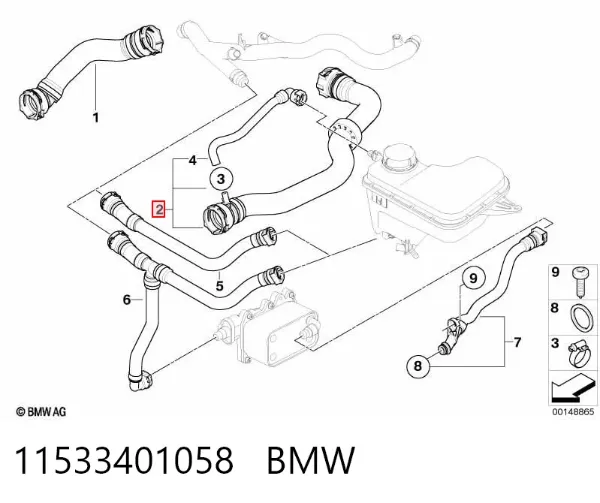 Przewód (króciec) chłodnicy górny 11533401058 BMW