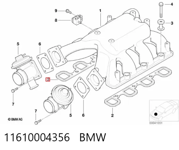 Uszczelka kolektora ssącego 11610004356 BMW