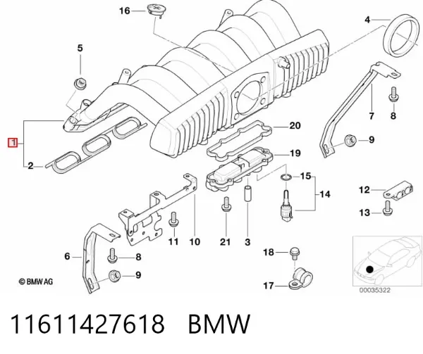 Kolektor ssący 11611427618 BMW