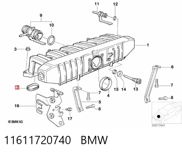 Uszczelka kolektora ssącego 11611720740 BMW