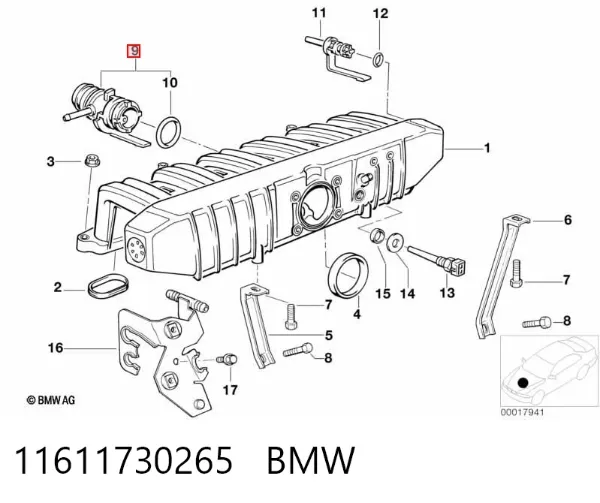Kolektor ssący 11611730265 BMW
