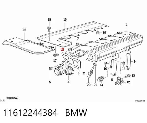 Uszczelka kolektora ssącego 11612244384 BMW