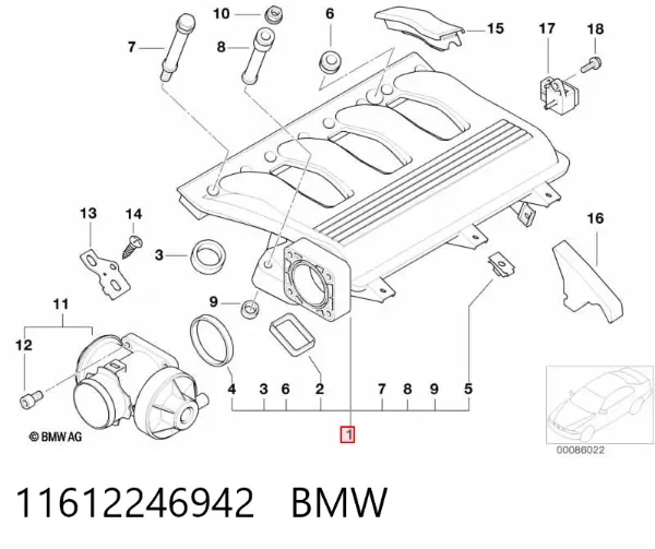 Kolektor ssący 11612246942 BMW