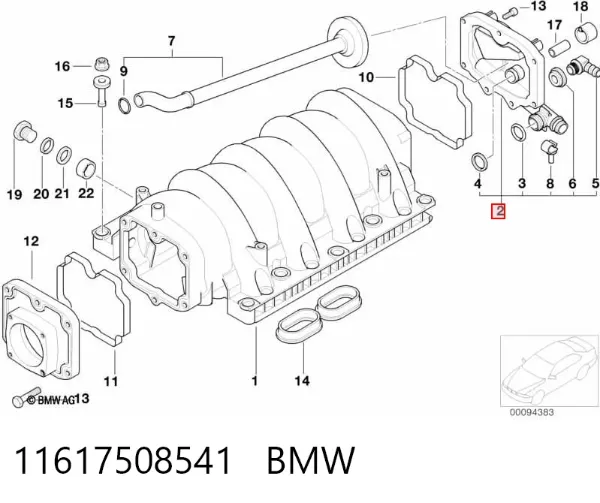 Zawór PCV odpowietrzający silnik 11617508541 BMW