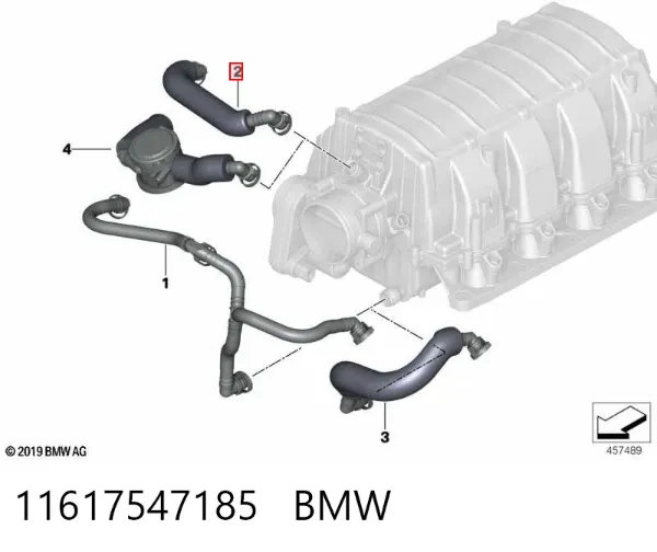 Króciec wentylacji kadłuba (separatora oleju) 11617547185 BMW