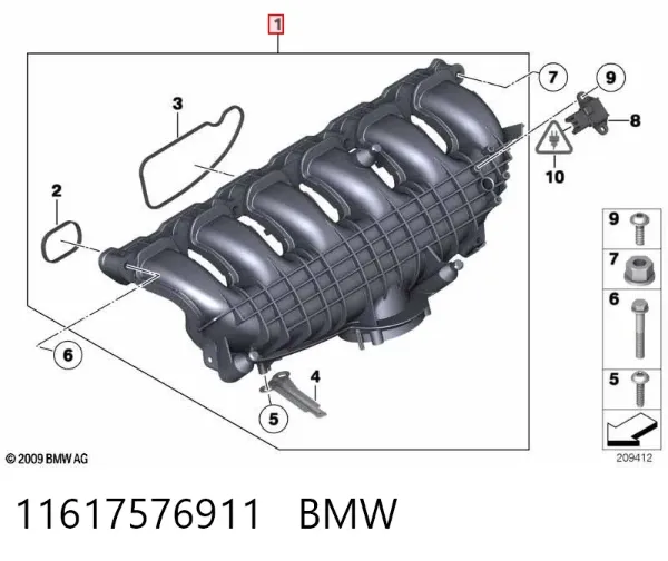 Kolektor ssący 11617576911 BMW