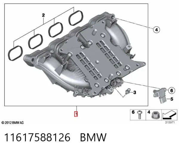 Kolektor ssący 11617588126 BMW