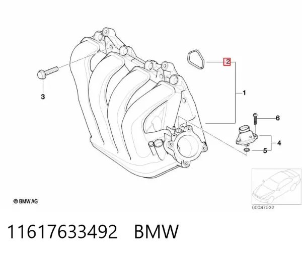 Uszczelka kolektora ssącego 11617633492 BMW
