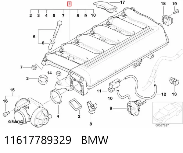 Kolektor ssący 11617789329 BMW