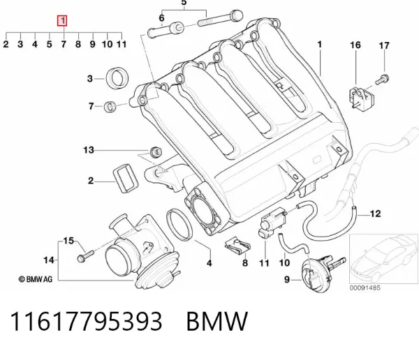 Kolektor ssący 11617795393 BMW