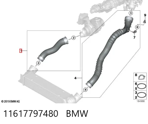 Przewód (króciec) intercoolera 11617797480 BMW