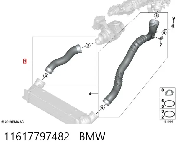 Przewód (króciec) intercoolera 11617797482 BMW