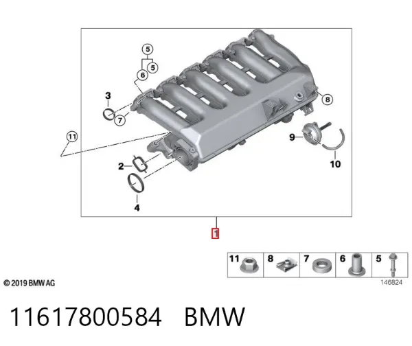 Kolektor ssący 11617800584 BMW