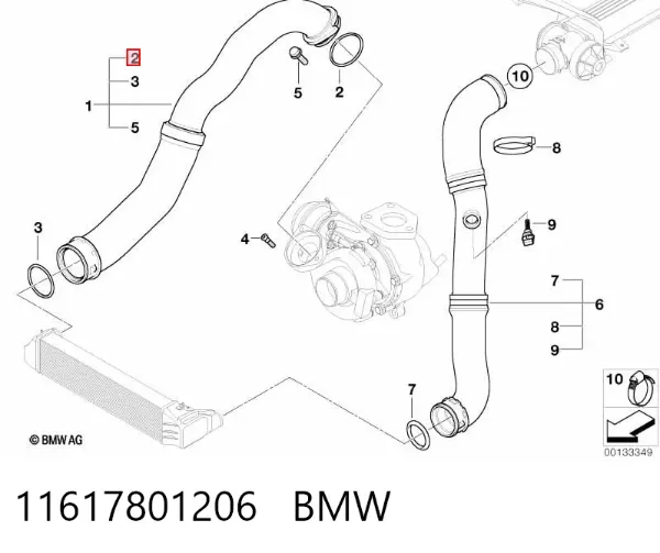 Uszczelka turbiny, wkładka elastyczna 11617801206 BMW