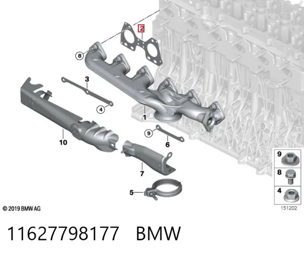 Uszczelka kolektora wydechowego 11627798177 BMW