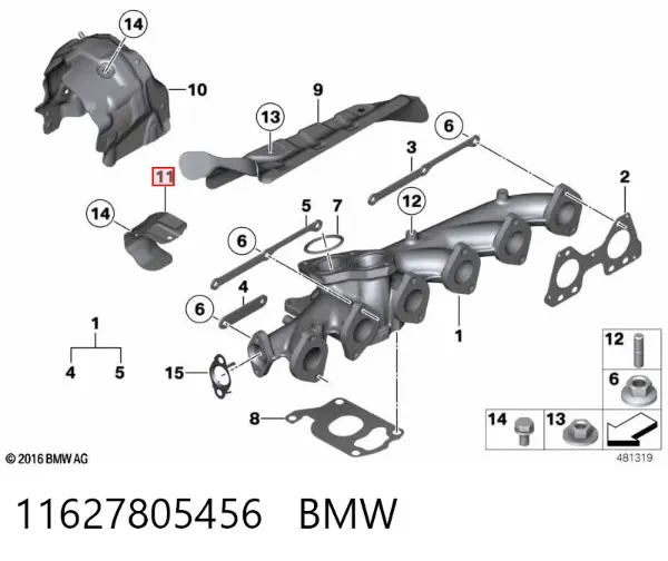 Kolektor wydechowy 11627805456 BMW