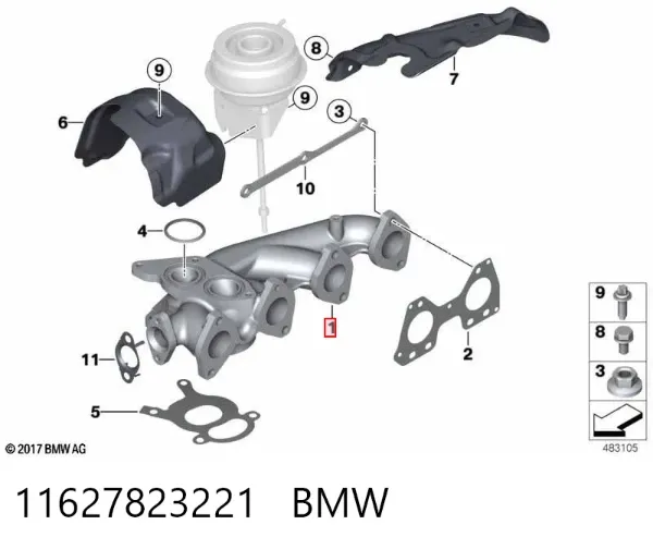 Kolektor wydechowy 11627823221 BMW