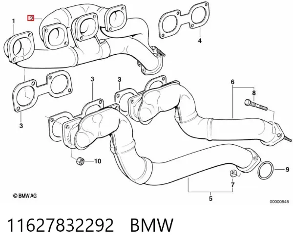 Kolektor wydechowy BMW 7 E38