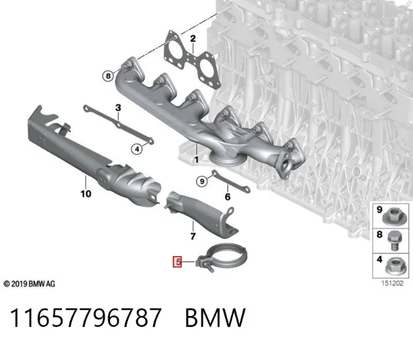 Uszczelka rury odbiornika tłumika 11657796787 BMW
