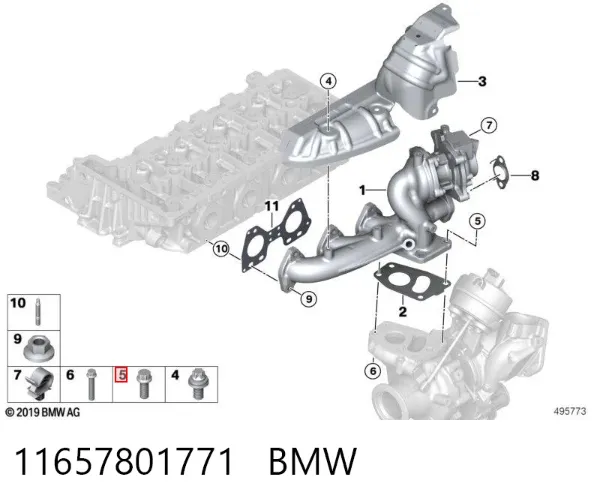 Śruba mocująca turbinę 11657801771 BMW