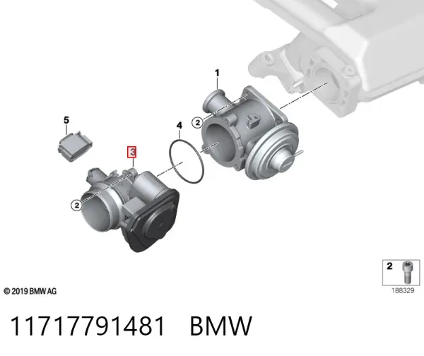 Przepustnica, komplet 11717791481 BMW