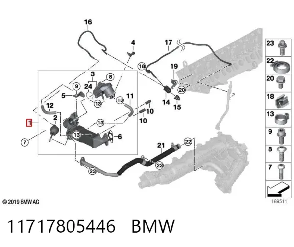 Chłodnica układu recyrkulacji spalin EGR 11717805446 BMW