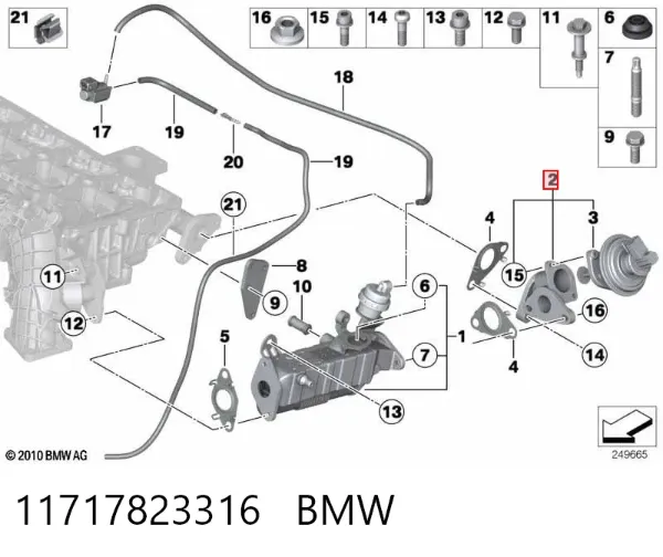 Zawór recyrkulacji spalin EGR 11717823316 BMW