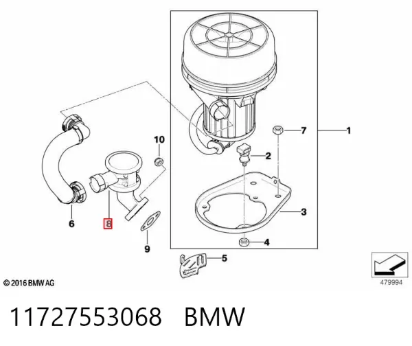 Zawór dopływu powietrza wtórnego 11727553068 BMW