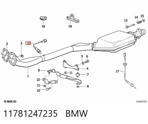 Sonda lambda, czujnik tlenu 11781247235 BMW