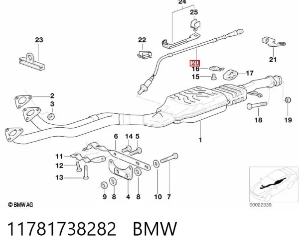 Sonda lambda, czujnik tlenu 11781738282 BMW