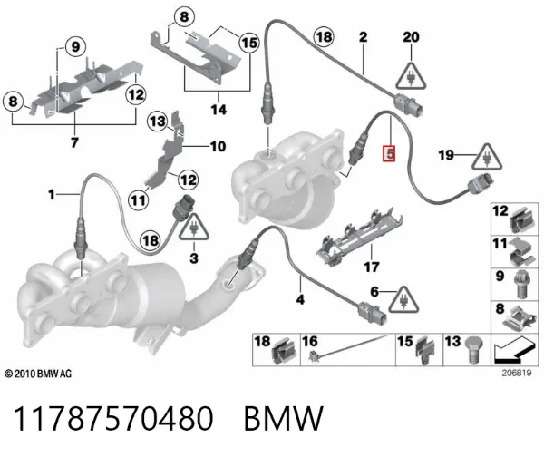 Sonda lambda czujnik tlenu po katalizatorze 11787570480 BMW