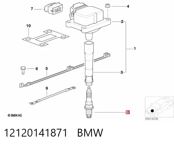 Świeca zapłonowa 12120141871 BMW