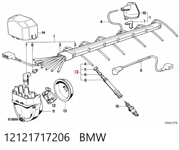 Zestaw przewodów wysokiego napięcia 12121717206 BMW