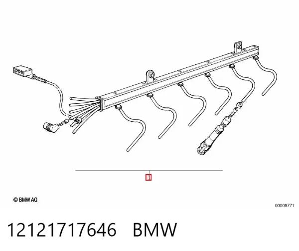 Zestaw przewodów wysokiego napięcia 12121717646 BMW