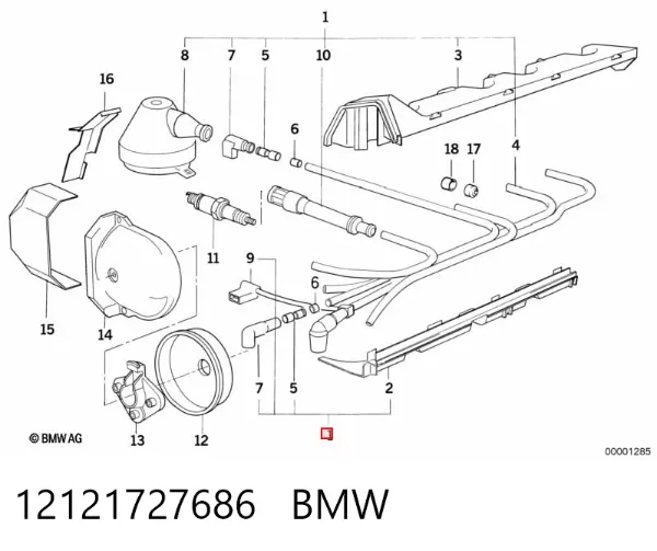 Zestaw przewodów wysokiego napięcia 12121727686 BMW