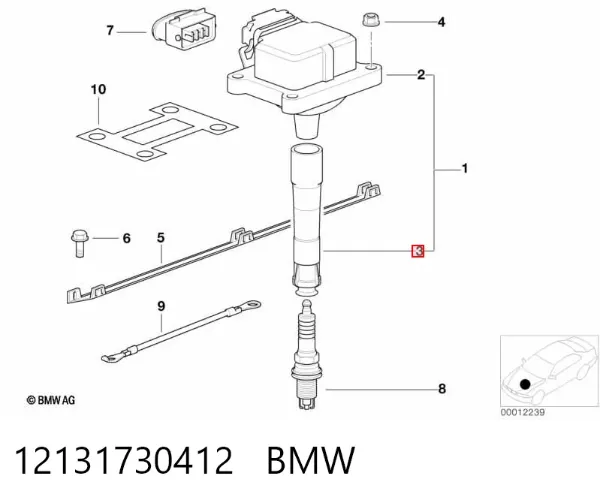 Końcówka świecy zapłonowej 12131730412 BMW