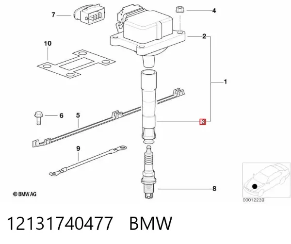 Końcówka świecy zapłonowej 12131740477 BMW