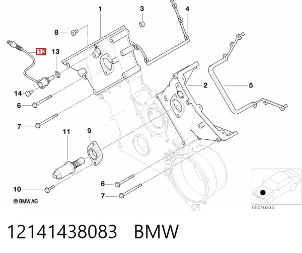 Czujnik położenia wałka rozrządu 12141438083 BMW