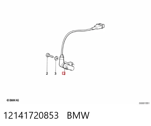 Czujnik położenia wału korbowego 12141720853 BMW