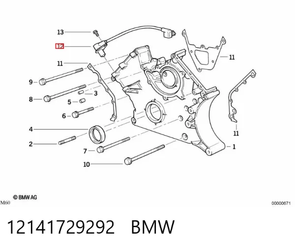 Czujnik położenia wału korbowego 12141729292 BMW