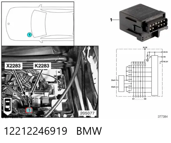 Przekaźnik świec żarowych 12212246919 BMW