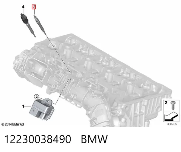 Świeca żarowa 12230038490 BMW