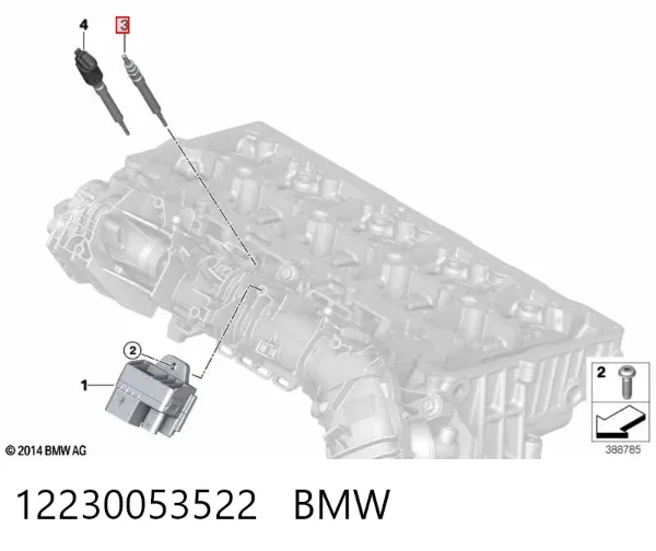 Świeca żarowa 12230053522 BMW
