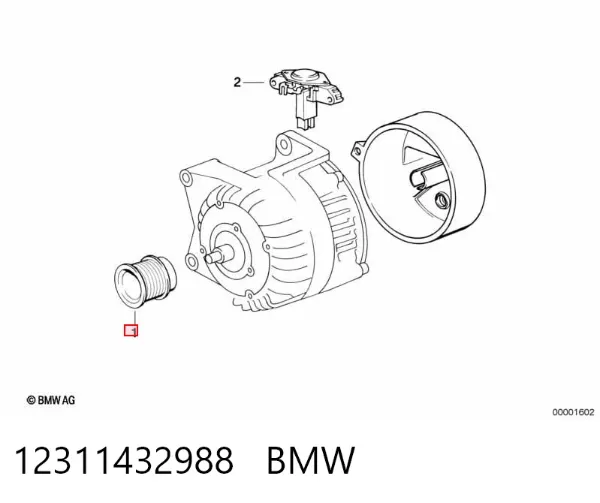 Koło pasowe alternatora 12311432988 BMW