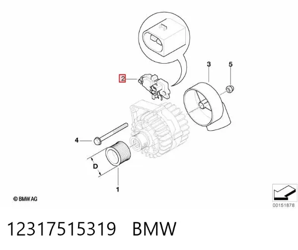 Regulator alternatora (przekaźnik ładowania) 12317515319 BMW