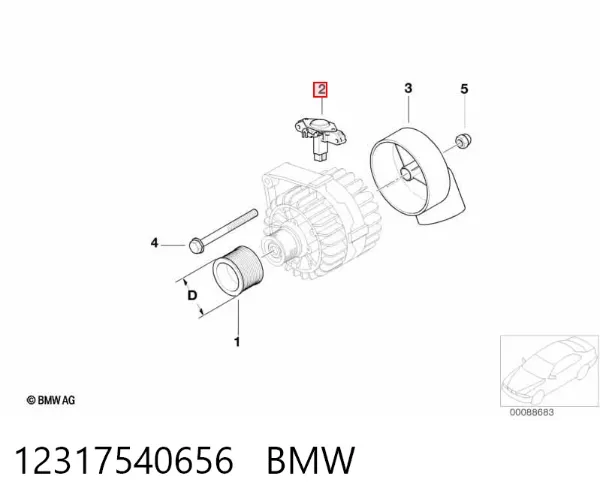 Regulator alternatora (przekaźnik ładowania) 12317540656 BMW