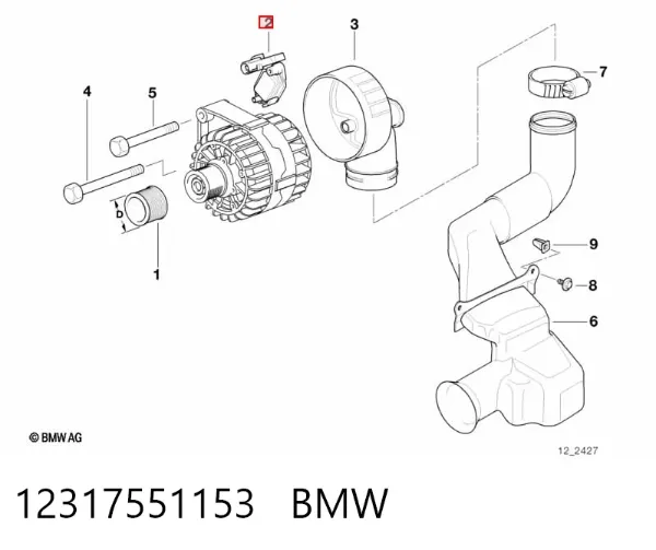 Regulator alternatora (przekaźnik ładowania) 12317551153 BMW