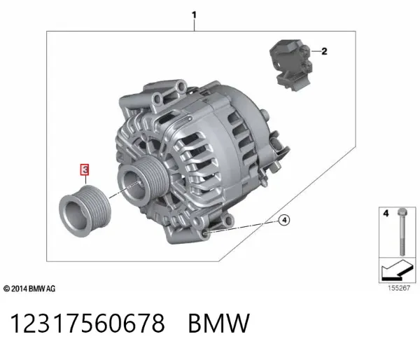 Koło pasowe alternatora 12317560678 BMW